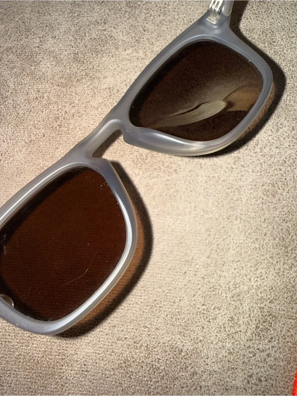Men's Sunglasses with Brown Lenses and Light Gray Frame